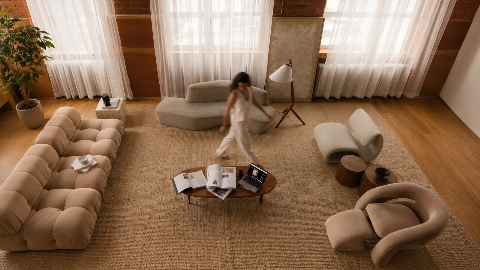 A calm, considered living room